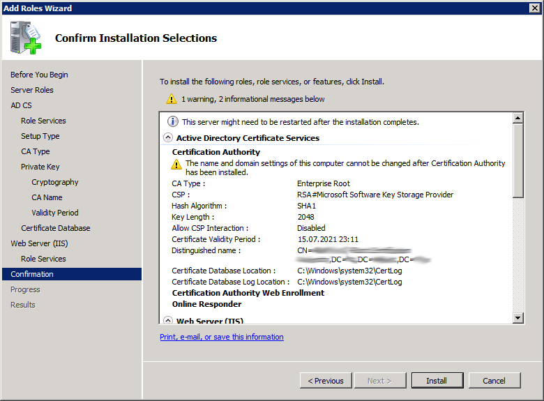 Add Active Directory Certificate Services AD CS Role 13