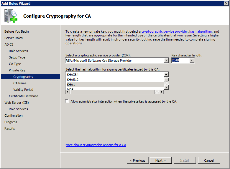 Add Active Directory Certificate Services AD CS Role 7