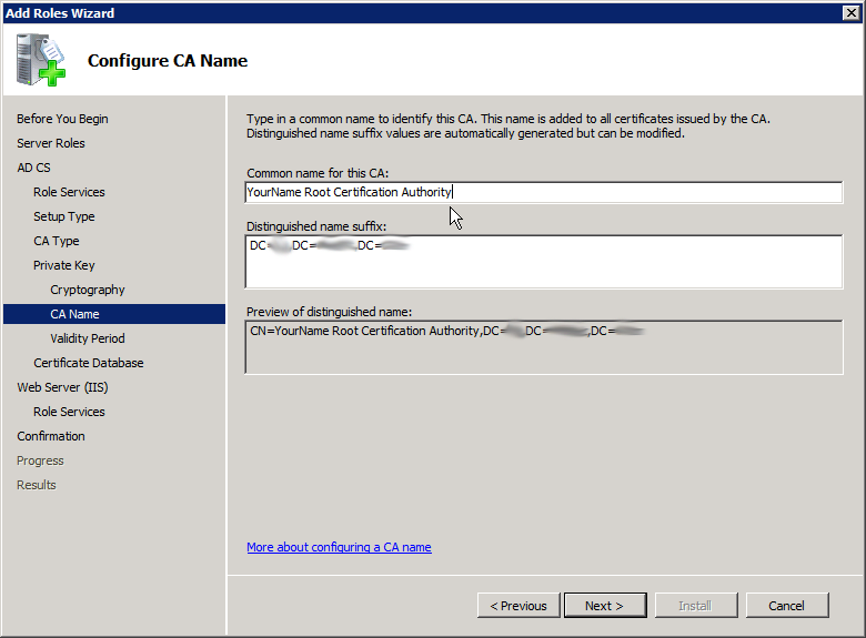 Add Active Directory Certificate Services AD CS Role 8