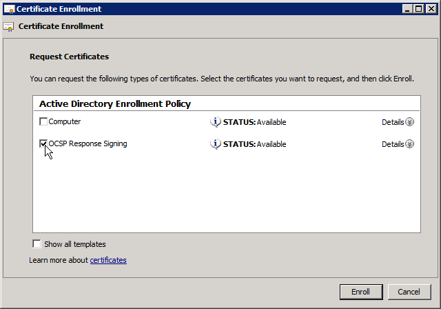 Certificate Enrollment Request 3 - OCSP Response Signing