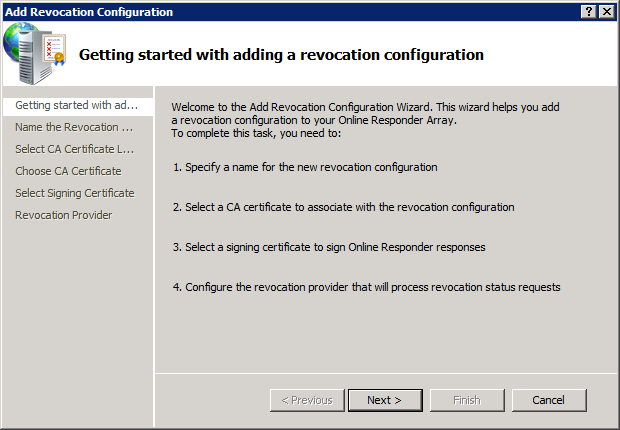 OCSP - Add Revocation Configuration 1